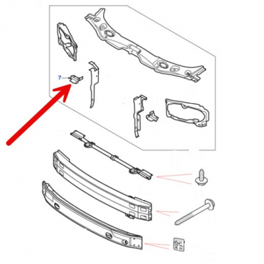 USED REINFORCEMENT PANEL, RIGHT PASSENGER SIDE VALANCE C2S23674